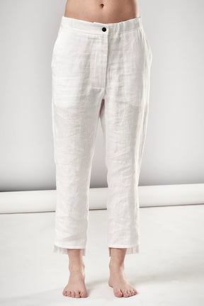 CROPPED LINEN PANTS