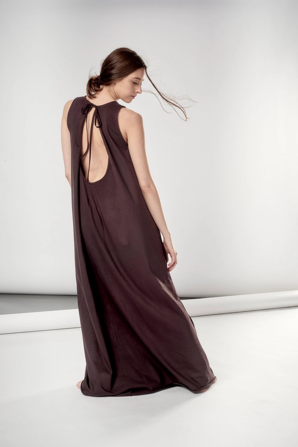 BLACK COTTON MAXI DRESS