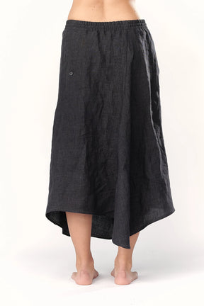 LINEN ASYMMETRICAL SKIRT WITH POCKETS