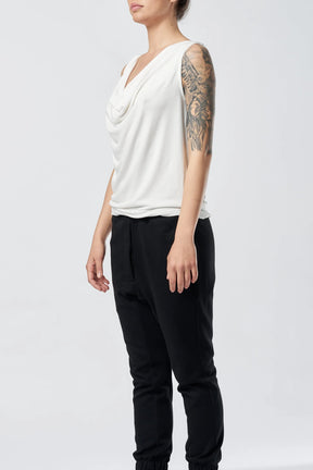 OPEN BACK DRAPE TANK TOP