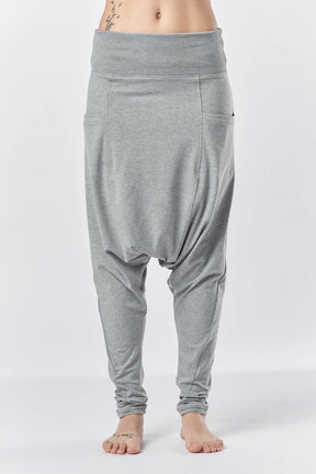 LOOSE HAREM COTTON PANTS WITH POCKETS