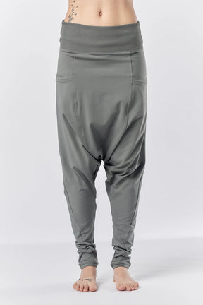 LOOSE HAREM COTTON PANTS WITH POCKETS