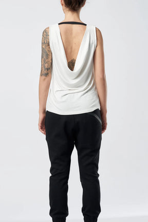 OPEN BACK DRAPE TANK TOP