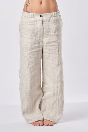 WIDE-LEG LINEN PANTS WITH POCKETS
