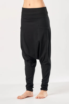 LOOSE HAREM COTTON PANTS WITH POCKETS