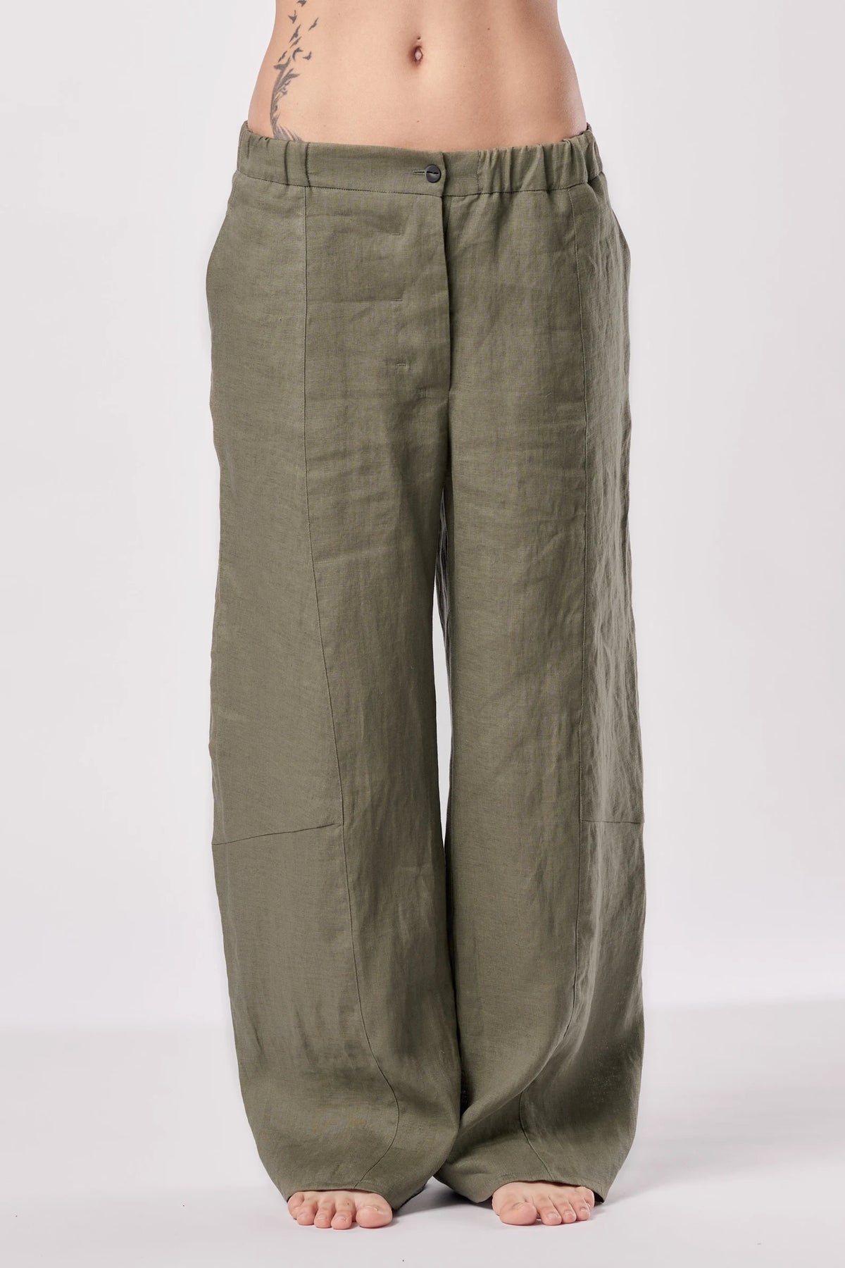 WIDE-LEG LINEN PANTS WITH POCKETS