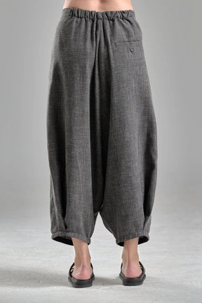 CROPPED LOW CROTCH WOOL PANTS