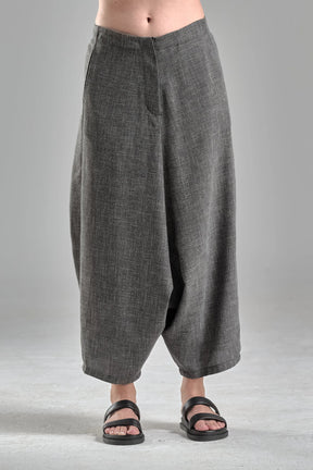 CROPPED LOW CROTCH WOOL PANTS