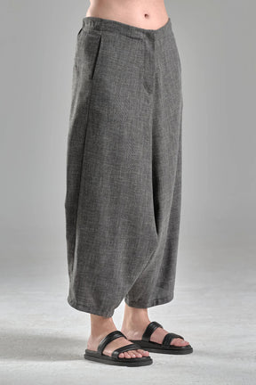 CROPPED LOW CROTCH WOOL PANTS