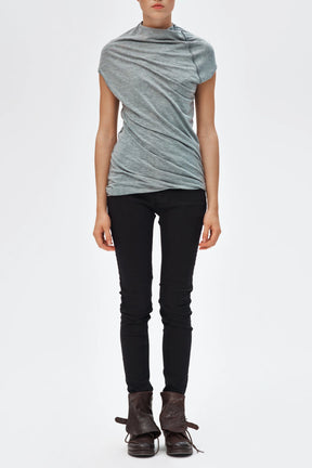TWISTED CAP SLEEVED BLOUSE